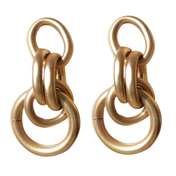 💙Geometric Circles Chain Drop Earrings - Picture 13 of 15